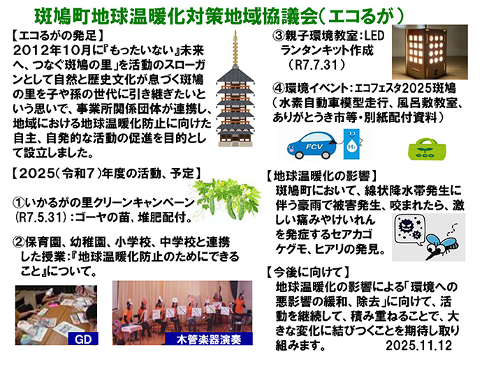 斑鳩町地球温暖化対策地域協議会（エコるが）